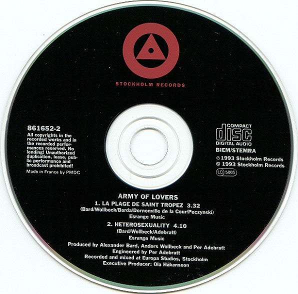 Army Of Lovers : La Plage De Saint Tropez (CD, Single)
