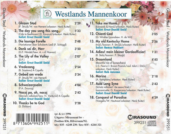 Westlands Mannenkoor o.l.v. Hans de Wit (3) : Glazen Stad (CD, Album)