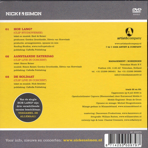 Nick & Simon : Hoe Lang? (Deel 3) (DVD-V, Single)
