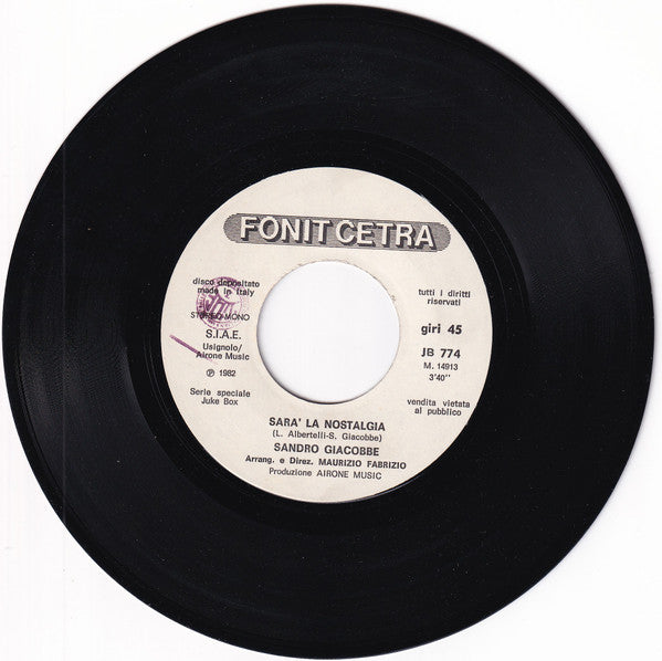 Sandro Giacobbe / I Dik Dik : Sarà La Nostalgia / Giornale Di Bordo (7", Jukebox)