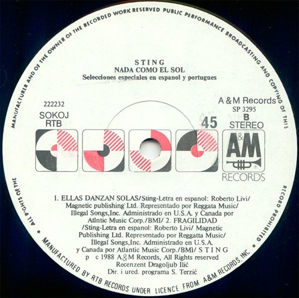 Sting : ...Nada Como El Sol (12", MiniAlbum)
