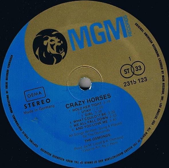 The Osmonds : Crazy Horses (LP, Album)