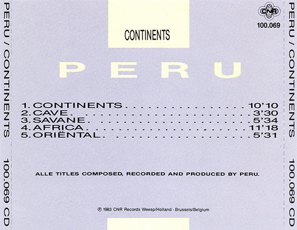Peru : Continents (CD, Album, RE)