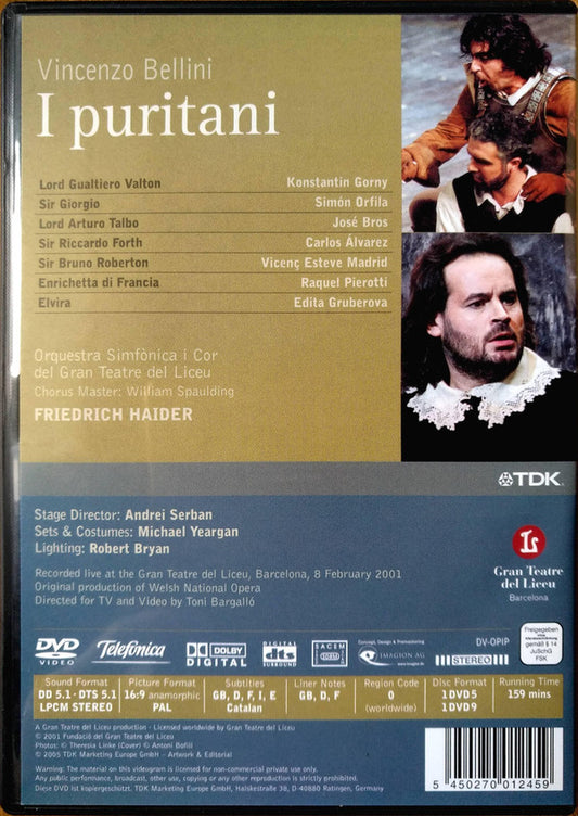 Vincenzo Bellini / Edita Gruberova / Friedrich Haider : I Puritani (2xDVD-V, PAL)