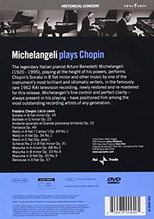 Arturo Benedetti Michelangeli : Michelangeli Plays Chopin (DVD-V)