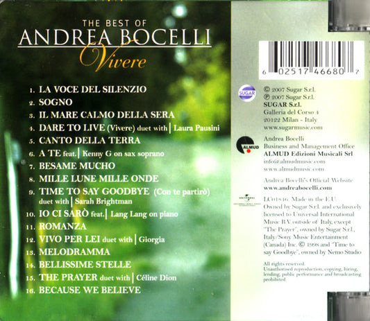 Andrea Bocelli : The Best Of Andrea Bocelli: Vivere (CD, Comp, Sup)