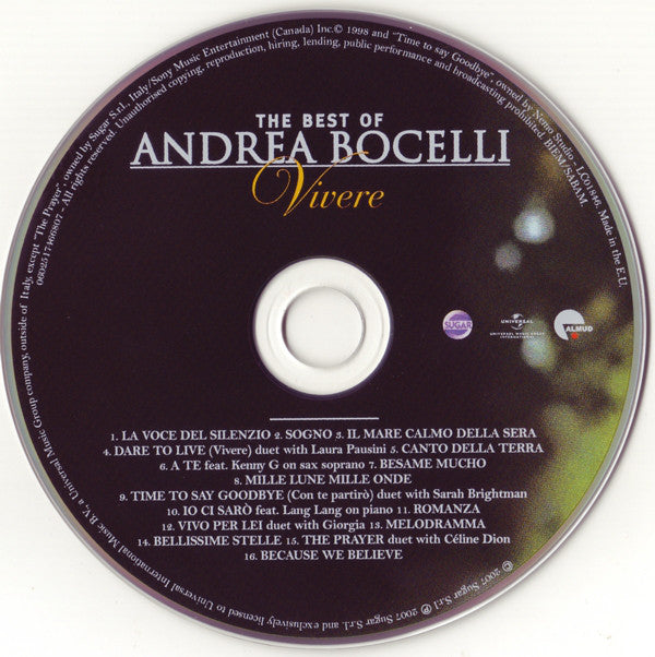 Andrea Bocelli : The Best Of Andrea Bocelli: Vivere (CD, Comp, Sup)