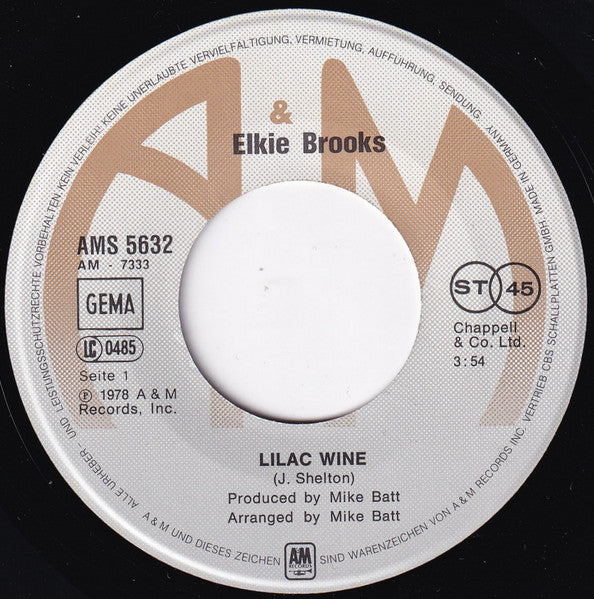 Elkie Brooks : Lilac Wine (7", Single)