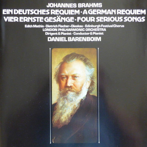 Johannes Brahms - Edith Mathis · Dietrich Fischer-Dieskau · Edinburgh Festival Chorus · London Philharmonic Orchestra · Daniel Barenboim : Ein Deutsches Requiem = A German Requiem / Vier Ernste Gesänge = Four Serious Songs (2xLP + Box)