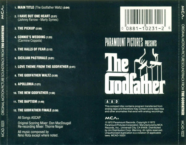 Nino Rota : The Godfather (CD, Album, RE)