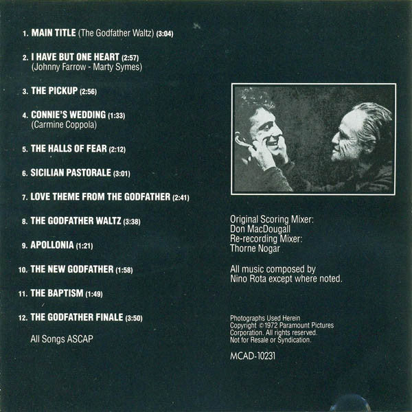 Nino Rota : The Godfather (CD, Album, RE)