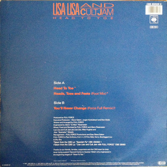 Lisa Lisa & Cult Jam : Head To Toe (12", Maxi)