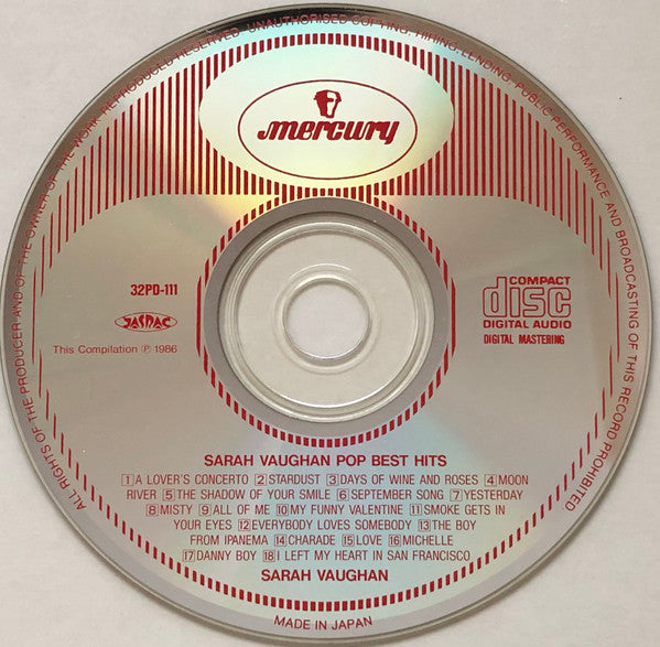 Sarah Vaughan : Pop Best Hits (CD, Comp)