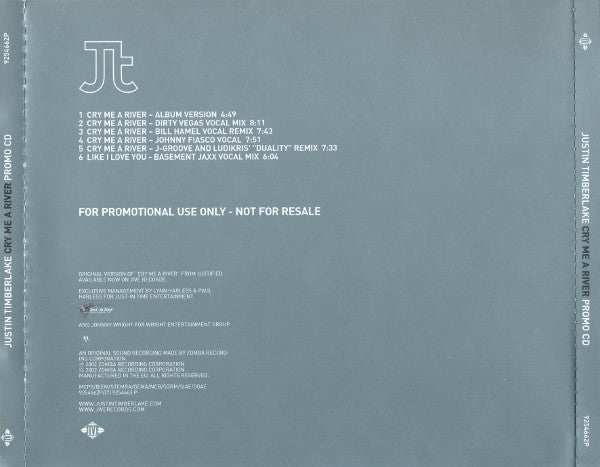 Justin Timberlake : Cry Me A River (CD, Single, Promo)