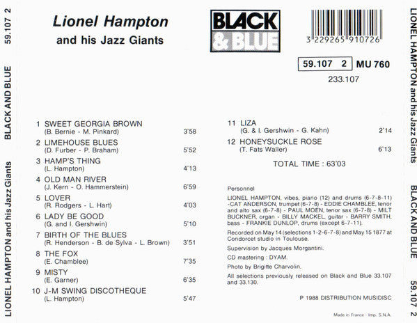 Lionel Hampton & His Giants Of Jazz : Lionel Hampton & His Giants Of Jazz (CD, Album)