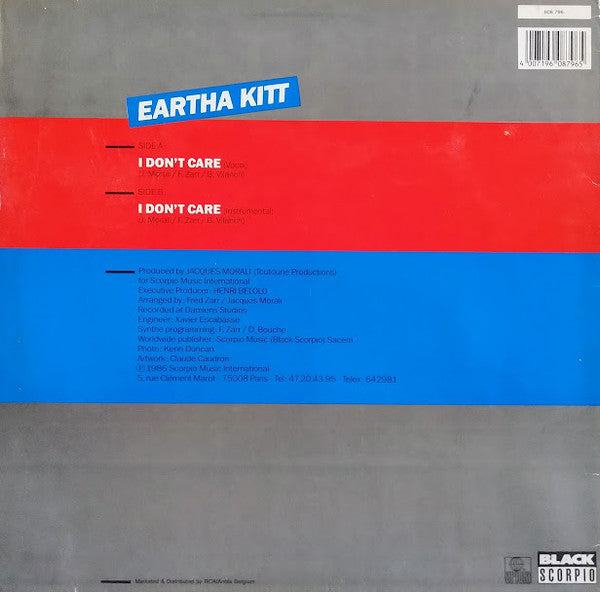 Eartha Kitt : I Don't Care (12", Maxi)