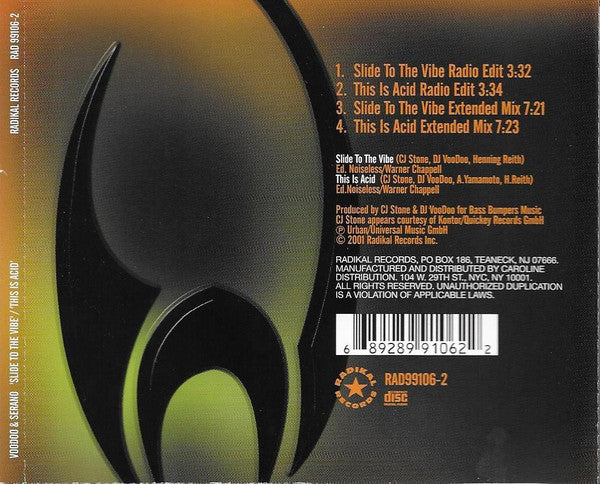 Voodoo & Serano : Slide To The Vibe / This Is Acid (CD, Maxi)