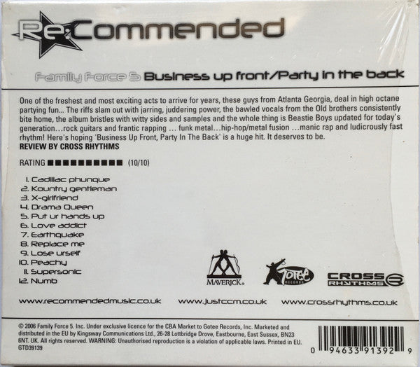 Family Force 5 : Business Up Front / Party In The Back (CD, Album)
