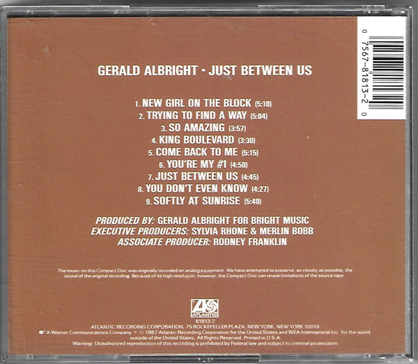 Gerald Albright : Just Between Us (CD, Album)