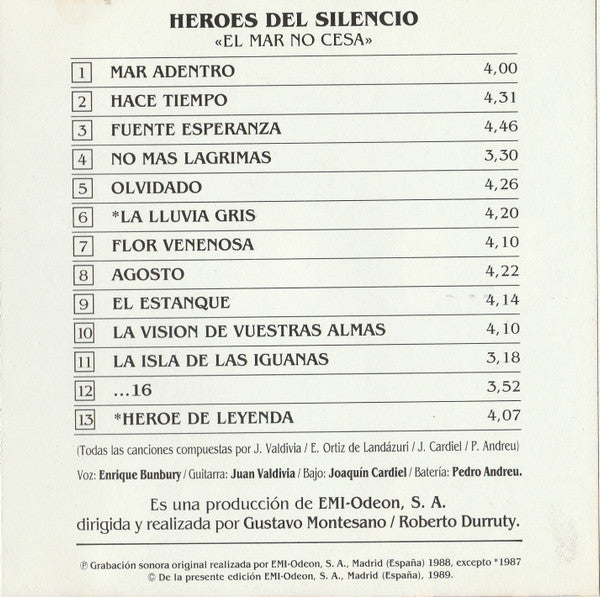 Héroes Del Silencio : El Mar No Cesa (CD, Album)