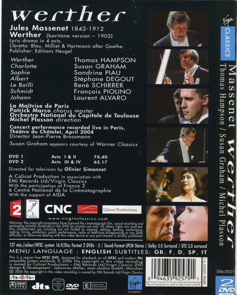 Jules Massenet, Michel Plasson : Werther (2xDVD-V)
