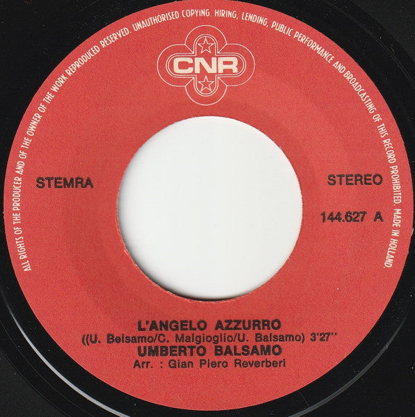 Umberto Balsamo : L'Angelo Azzurro (7", Single)