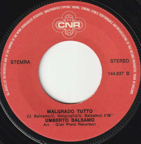 Umberto Balsamo : L'Angelo Azzurro (7", Single)