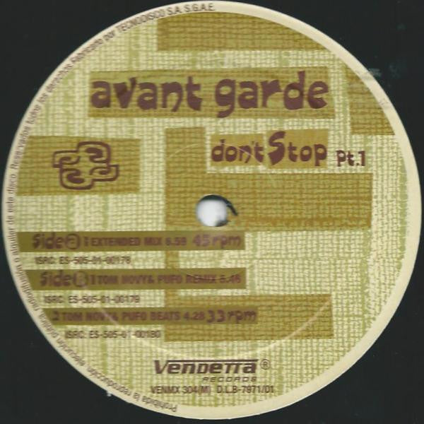 Avant Garde : Don't Stop Pt.1 (12")