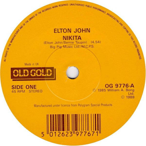 Elton John : Nikita / I'm Still Standing (7", Single)