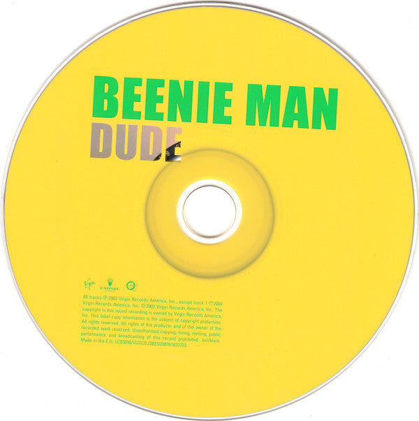 Beenie Man : Dude (CD, Single, Promo, Car)