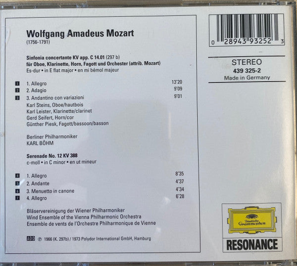 Wolfgang Amadeus Mozart : Sinfonia Concertante - Serenade Nr. 12 (CD, Comp)