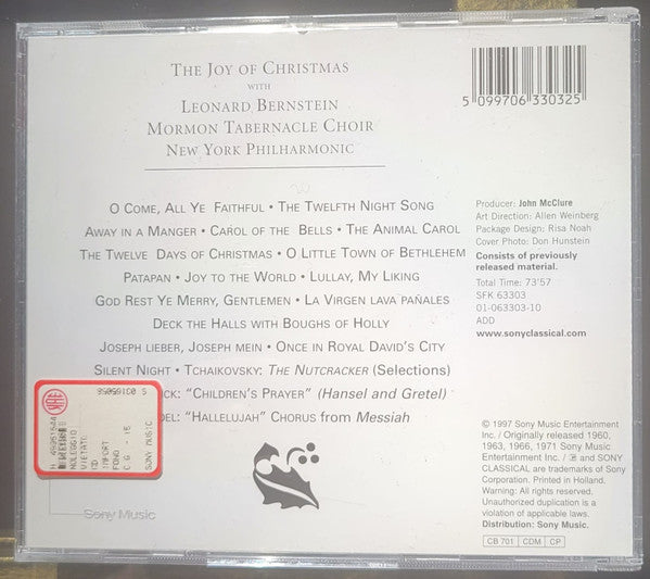 Leonard Bernstein, Mormon Tabernacle Choir, New York Philharmonic : The Joy Of Christmas (CD, Album, Comp, RE)