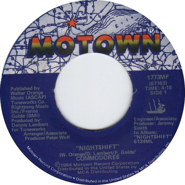 Commodores : Nightshift (7", Single)