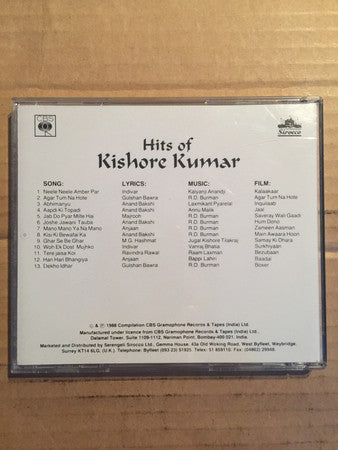 Kishore Kumar : Hits Of Kishore Kumar (CD, Comp)
