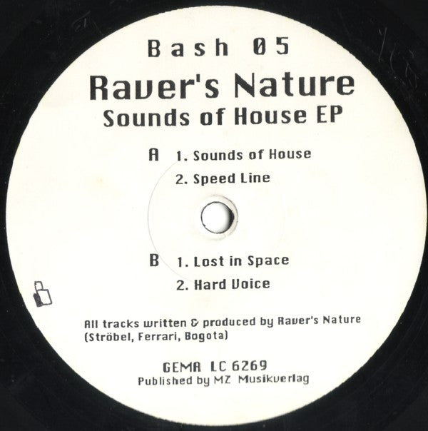 Raver's Nature : Sounds Of House EP (12", EP)
