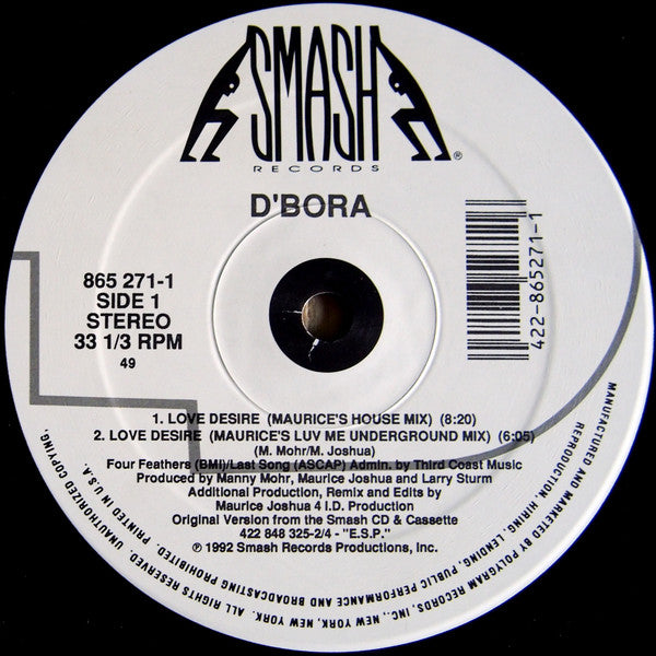 D'Bora : Love Desire (12")