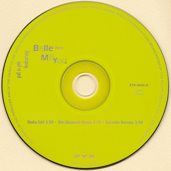 Pat & Jim Featuring Belle Perez : Me & You (Summertime Blue) (CD, Maxi)