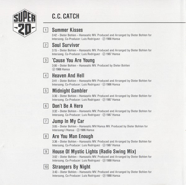 C.C. Catch : Super 20 (CD, Comp)