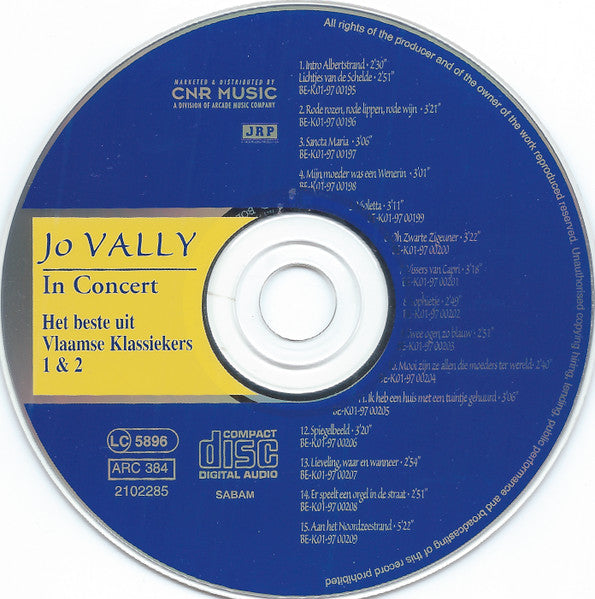 Jo Vally : In Concert Met Groot Orkest - Het Beste Uit Vlaamse Klassiekers 1 & 2 (CD, Album)