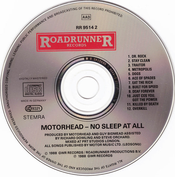 Motörhead : Nö Sleep At All (CD, Album)