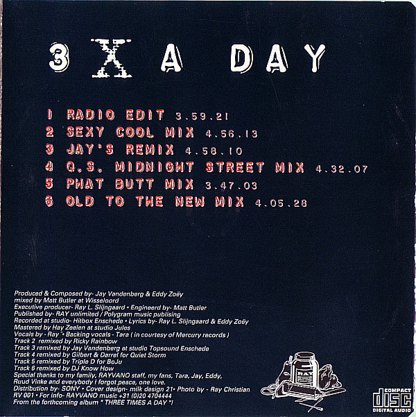 Raymond Lothar Slijngaard : 3 X A Day (CD, Maxi)