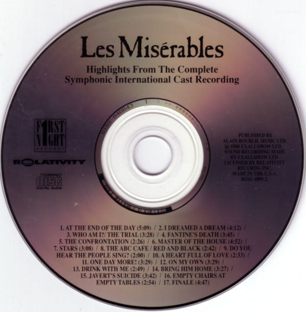 Alain Boublil & Claude-Michel Schönberg : Les Misérables: Highlights From The Complete Symphonic International Cast Recording (CD)