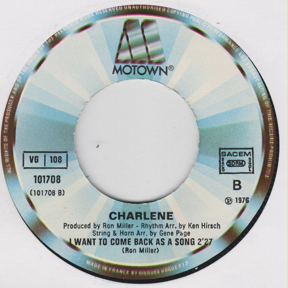Charlene & Stevie Wonder : Used To Be (7", Single)