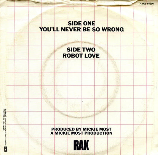 Hot Chocolate : You'll Never Be So Wrong (7", Single)