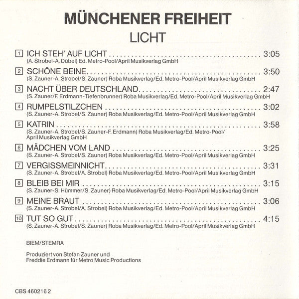 Münchener Freiheit : Licht (CD, Album)