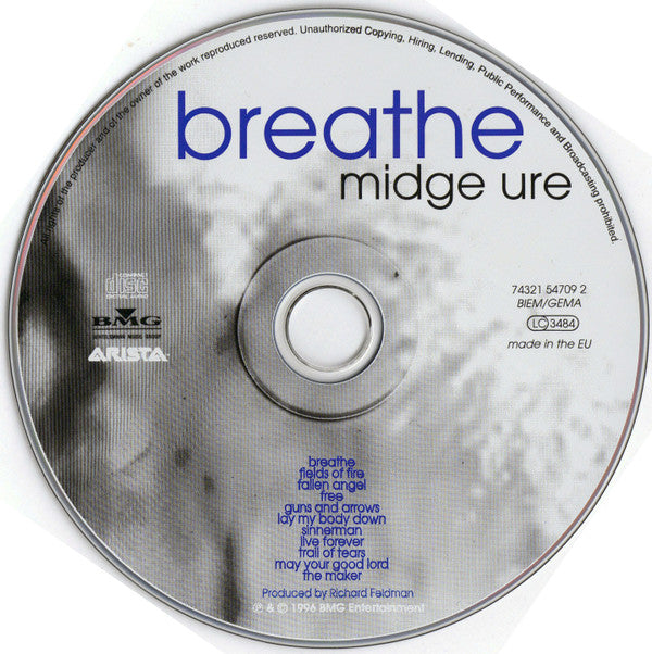 Midge Ure : Breathe (CD, Album)