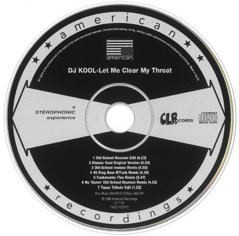 DJ Kool : Let Me Clear My Throat (CD, Maxi)
