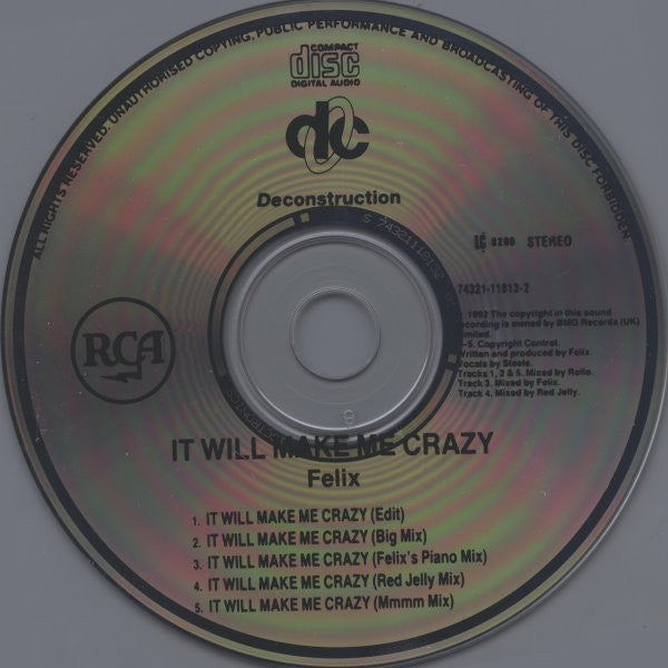 Felix : It Will Make Me Crazy (CD, Single)