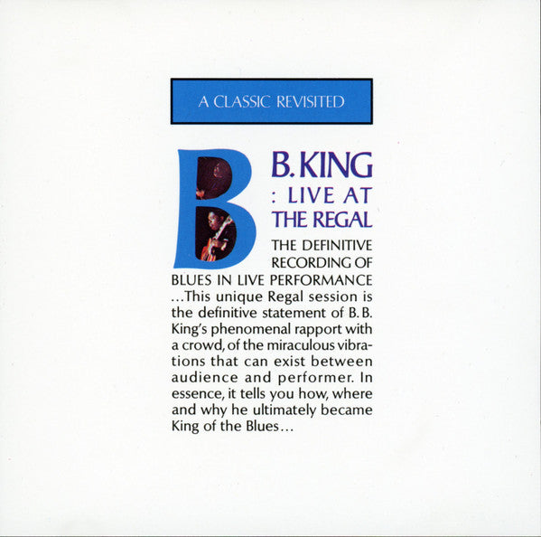 B.B. King : Live At The Regal (CD, Album, RE)
