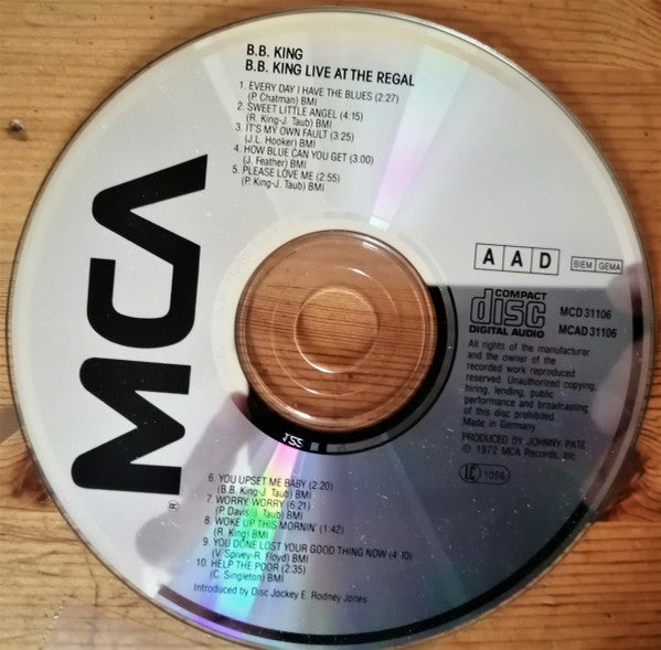 B.B. King : Live At The Regal (CD, Album, RE)